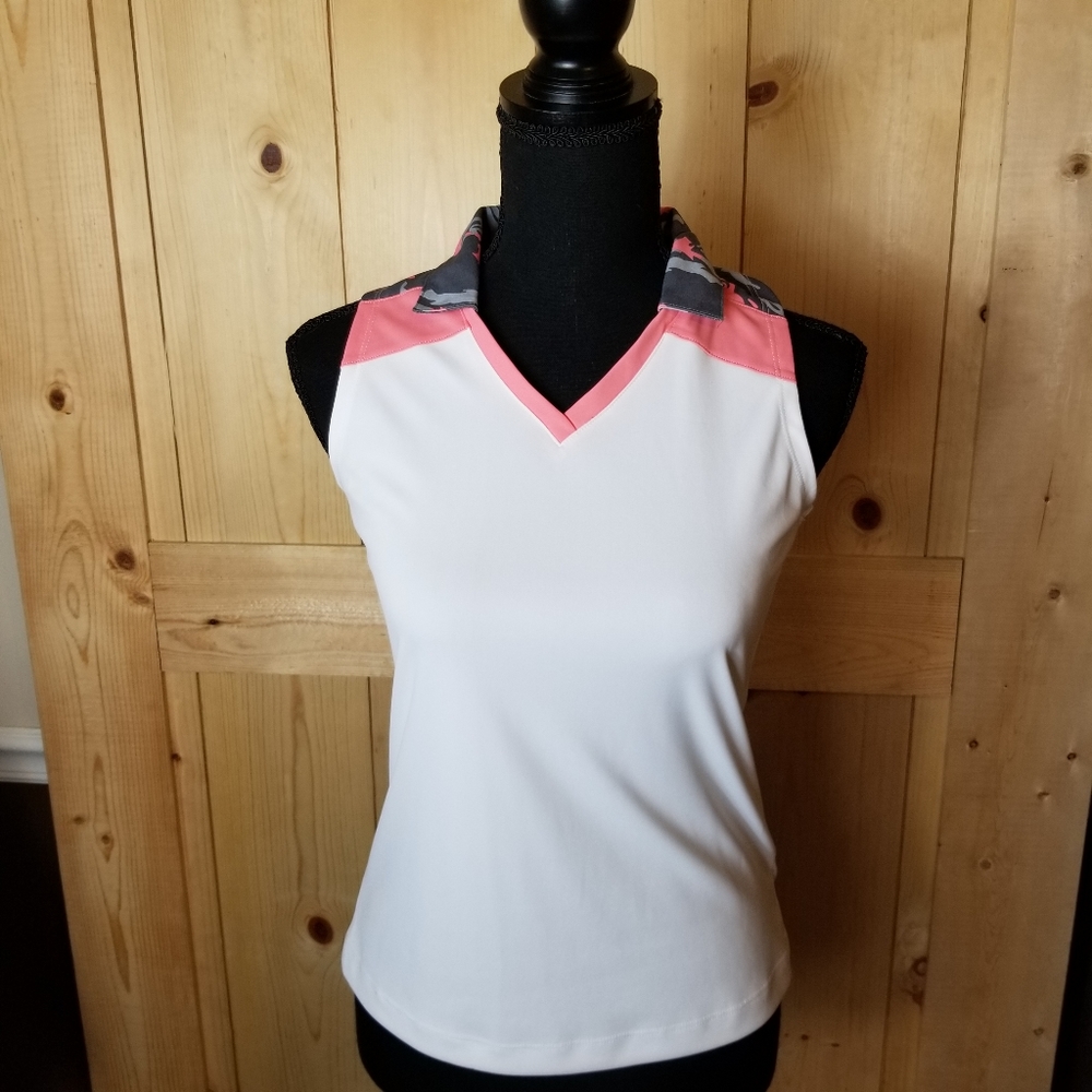 Slazenger Camo Colorblock Sleeveless Hydro Dri Polo Youth NWT